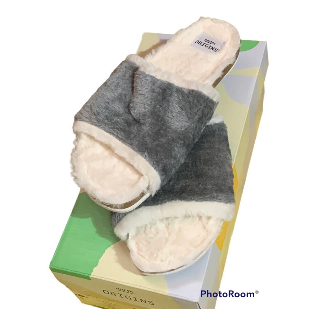 EARTH ORIGINS Women's Olli Cozy House Slippers Frost Gray 9 M